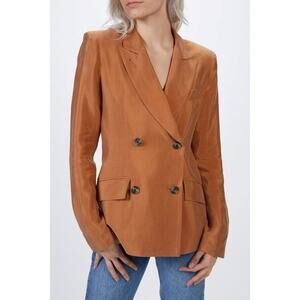 SMYTHE Tan Desert  Double Breasted Tuck In Blazer Jacket Chic Western Size XS/S